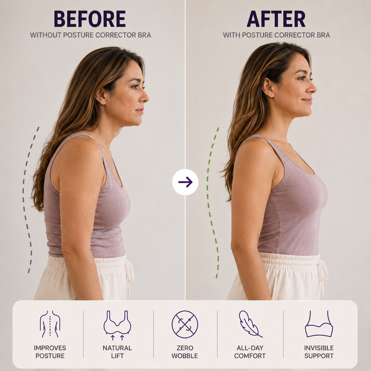 Natural Lift All-Day Support in 10 Seconds With the PostureLift Bra